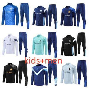 2023 2024 Kids and Adult MILIK PAYET Marseilles Survetement Fottball Training Suit Veste Maillot 22 23 24 OM Man Tracksuit Football Jogging Set