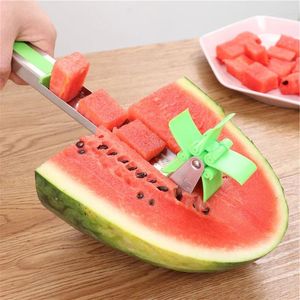 Knivar vattenmelonskärare rostfritt stål väderkvarn design klipp kök prylar sallad frukt skivare verktyg