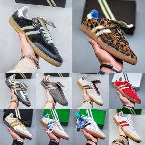 2023 Wales Bonner Pony Leopard Tonal Creme Branco Prata Núcleo Preto Desporto Rico Designer Skate Sapatos Vermelho Branco Verde Homens Mulheres Esportes Baixo Sapatilhas 36-45