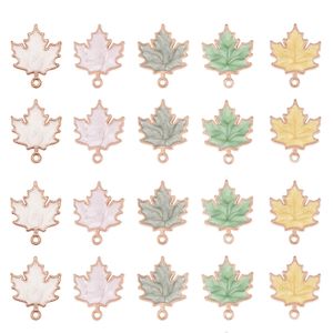 Charms 50pcs 5 cores tema de outono pingentes de liga de zinco para jóias que produzem jóias Maple Leaf Breathring Colar Supplies 231202