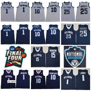 Villanova Wildcats College 10 Donte Divincenzo Männer Basketball 25 Mikal Bridges 1 Jalen Brunson Trikots Marineblau Weiße Uniform