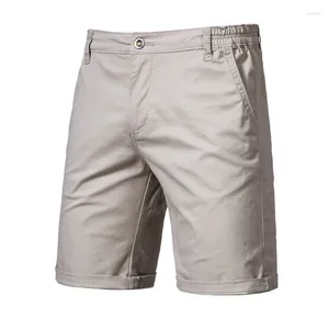 Men's Shorts Men Short Pants Cotton Casual Straight Slim Knee Length Solid Color Fashion Clothing