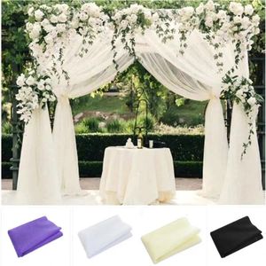 Decoração de festa Fio de pérola Organza de casamento 48cm x 10m Pano de fundo de aniversário Rolo transparente de chá de bebê Suprimentos Tecido de tule de cristal