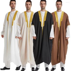 Roupas étnicas Muçulmano Bacharel Homens Islâmicos Kaftan Paquistão Manga Curta Aberto Abaya Jubba Thobe Long Dubai Arábia Saudita Médio Oriente