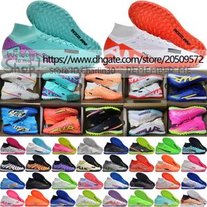 Send With Bag Quality Soccer Football Boots Zoom Mercuriales Superfly 9 Elite TF Turf ACC Socks Shoes Mbappe CR7 Ronaldo Soft Leather Training Soccer Cleats US 6.5-12