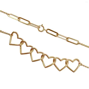 Kedjor Madalena Sarara 18K Yellow Gold Women Chain Halsband Multi-Heart Design O Shape Simple Style