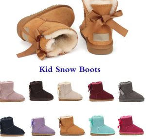 U Çocuklar İçin Botlar Yeni Botlar Çocuklar Avustralya Snow Boot Tasarımcı Çocuk Ayakkabı Kış Klasik Ultra Mini Botton Bebek Erkek Kız ayak bileği patik çocuk kürk süet G 24