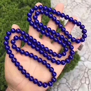 Kedjor 8mm naturliga blå lapis lazuli armband halsband smycken för kvinnor dam män gåva kristall 108 bön pärlor sten ädelsten