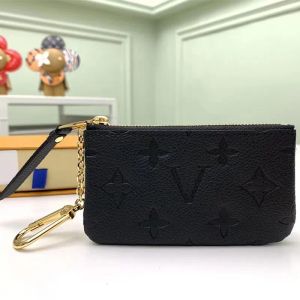 Genuine leather 5A Mens wallet black color Keychain Ring KEY POUCH coin purse Damier leather Credit Card Holder women small zipper purses Wallet with box M62650