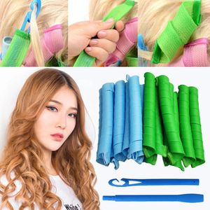 Hair Rollers Heatless Hair Curler 30/45/55cm No Heat Spiral Curls Modeler Hair Roller Styling Kit for Women Home Salon DIY Hairstyle Hook 231202