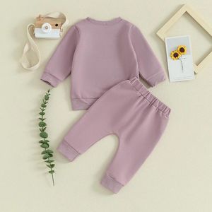 Giyim setleri Kupretty Bebek Kız Giysileri Toddler Sonbahar Kış Kıyafetleri Uzun Kollu Fırıltılar Crewneck Sweatshirt Pantolon Bebek Seti
