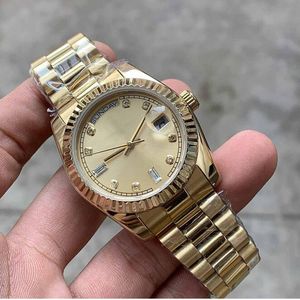 Relógios unissex de venda quente 36 mm 128235 118235 128238 data do dia 18k ouro rosa diamante asiático 2813 movimento automático relógio feminino