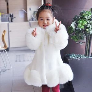 Jaquetas roupas de inverno para meninas crianças boutique casaco engrossar coreano imitação de pele outono raposa cabelo algodão quente grande gola de pele 231202