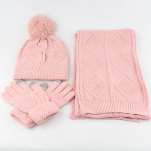 Scarves Fashion Beanie Hat Gloves And Sets For Women Solid Color Female Knitting Cap Scarfs Glove Thickened Balaclava