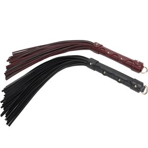 Piskar Crops 52 cm PU Läderhästpisk Handgjorda mocka Flogger Bull Whip Cowhide Horite Whip 231202