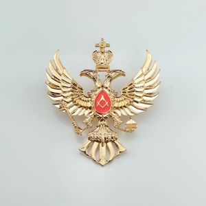 Charms Rosyjska masońska odznaka orła podwójna głowa Gold Freemason Baidges Pin Rosja Mason Medale CCCP 231202