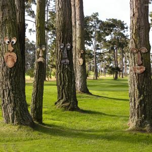 Dekoracje ogrodowe żywica drzewa pnia dekoracja organów kreatywne eleganckie kora twarz świąteczne rzemiosła ręcznie rysowane do ozdób na zewnątrz
