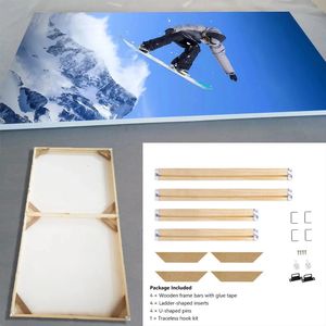 Frames DIY Frame Natural Wooden For Canvas Painting Posters And Pos Pictures Easy to Assemble Wall Custom Size 231202
