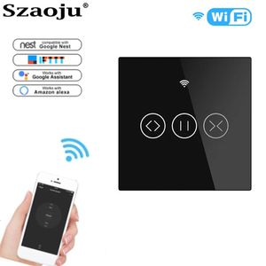 Switches Accessories Szaoju WiFi Smart Touch Garage Door Curtain Roller Shutter Blinds Switch Tuya Life App Control Alexa Google Home 231202