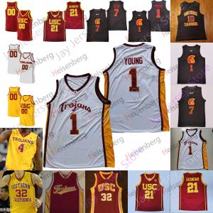 USC Trojans Basketball Jersey NCAA College Isaiah Mobley Nick Young Goodwin Boogie Ellis Peterson Max Agbonkpolo Ethan Anderson Okong