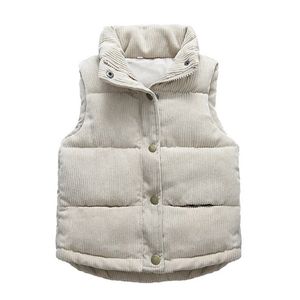 Colete crianças coletes inverno moda quente outerwear para meninas meninos jaquetas casaco de veludo outono crianças jaquetas de algodão para baixo colete para 1-8 y 231202