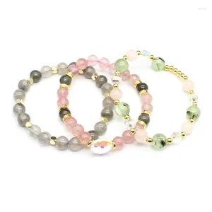 Strand Fashion Armband Natural Strawberry Crystal Grape Stone Elastic Bead Gift of Women's Handmade Gemstone Jewelry