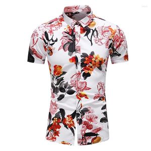 Camicie casual da uomo Abiti moda estiva Camicia Stampa floreale Manica corta Plus Size 5XL 6XL 7XL Hawaiian Beach Floral Business