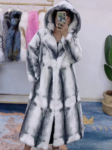 Men's Fur Faux Fur Real Rex Rabbit Natural Fur Coat Female Hoodies Zipper Poncho Jackets Winter Clothes Woman Fluffy Fur Warm Fashion Coat Big Size 231202