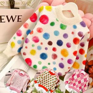 겨울 여자 소년 스웨터 패션 니트 가디건 코트 아기 어린이 인쇄 가을 231202 세트