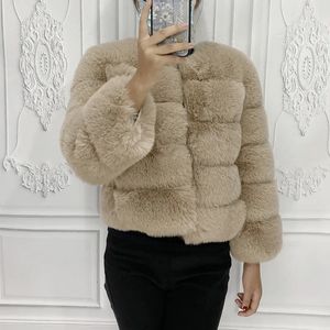 Женское пальто из искусственного меха, осень-зима, высококачественная пушистая короткая куртка, женские пушистые модные топы 231202