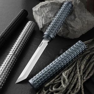 Coltello dritto medio bastone Coltello tattico da combattimento da caccia Coltello tattico di sopravvivenza EDC Coltelli militari con martello a coda Multitool