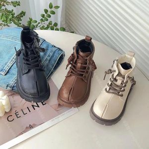 Botas Casual Couro Crianças Princesa Esporte Sapatos Meninas Alta Longa Moda Sapatilhas Inverno Pelúcia Quente Neve