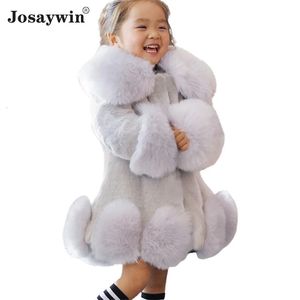 Piumino Giacca invernale Bambina Parka Carino caldo matrimonio Cappotto in pelliccia sintetica per ragazze Bambini Abiti invernali Morbido Party Neonata Cappotti 231202