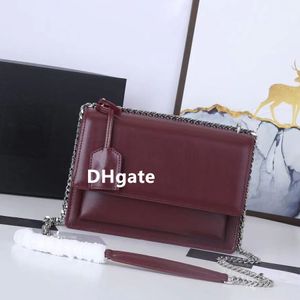 Borsa a tracolla di design di lusso Borsa a tracolla classica da donna nera Borsa a tracolla con catena Borsa a tracolla da donna in pelle con motivo stuzzicadenti Borse con patta di qualità