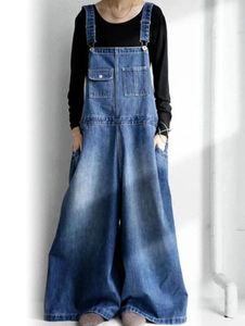 Kadın Tulumları Ahırlar Kadın Denim Tulumlar Vintage Street Giyim Gevşek Tulum Koreli Düz Geniş Bacak Pantolon Günlük Kot Pantolon Tüm Maç Pantolon 231202