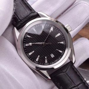 Прямая поставка, часы с кожаным ремешком 41 мм, 7 цветов Aqu-Terre, серия 150, серые, синие, белые, черные автоматические мужские часы с циферблатом даты