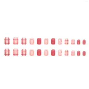 Unghie finte rosa quadrate lucide durevoli e non facili da graffiare per la decorazione di manicure per nail art