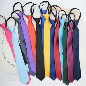 Bow Ties 5cm Simple Neckties For Men Women Black Polyester Narrow Zipper Tie Skinny Girls Lazy Wedding Casual Neckwear Cravat