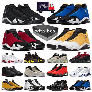 مع Box 14S Jumpman 14 كرة سلة أحذية رجالي مدربين أسود أبيض صالة رياضية حمراء لاني لاني الخفيفة