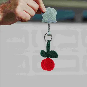 Keychains Crochet Hooks Adorable Bag Pendant Key Cherry Hanging Decor Knitted Ornament Woolen Yarn