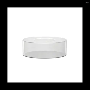 Ferramentas de cozimento placa de exibição de bolo acrílico bandeja redonda diy base recarregável suporte transparente 15x15x5cm