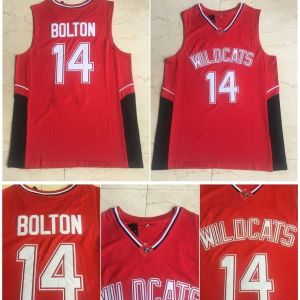 Trägt Top-Qualität 1 14 Troy Bolton Jersey Wildcats High School College Basketball Rot 100 % genäht Größe S-XXXL