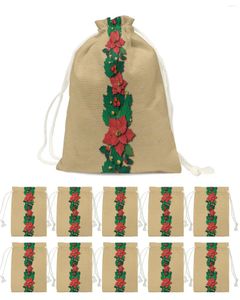 Decorações de Natal Plaid Plaid Retro Candy Bags Santa Gift Saco de festa em casa Decoração de linho de natal