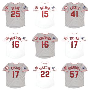 2002 World Series Throwback Tim Salmon Anaheim LA Baseball Jersey Angels Darin Erstad David Eckstein Francisco Rodriguez Garret Anderson Tro