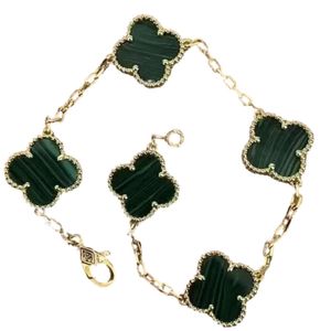 Дизайнерский браслет с пятью цветами, четырьмя листьями травы, высокое качество, классический простой браслет на День святого Валентина для подруги, подарок