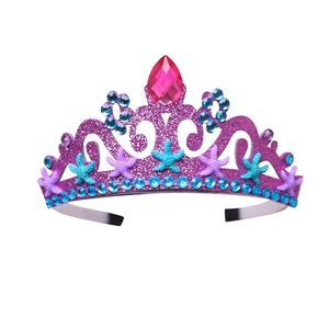 Flickor prinsessan krona pannband glitter kände vintage guld silver lila vatten diamant tiara hårband födelsedag gåva festtillbehör mode huvud slitage för barn