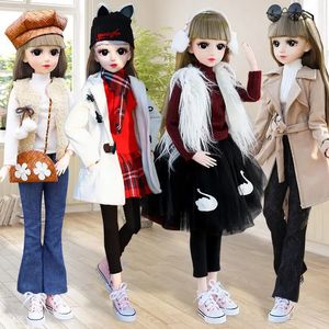 Dockor 60 cm Fashion Girl Doll Toy Decoration 22 Movlig fogad DIY Dress Up Large Version Princess Set Dummy Model Gift 231202