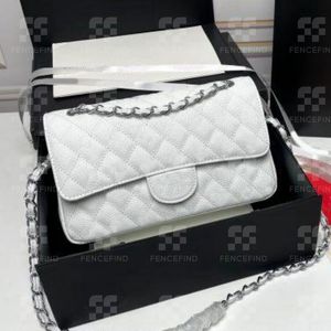 CF Double Flap Bag designer axelväska handväska tygväska korsar kroppspåse kedje rem handväskor lammskinn kaviar läder kvinnor mode klassiska pochette staketfinds