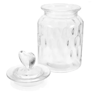 Бутылки для хранения стеклянные герметичные консервные банки Контейнер для пищевых продуктов Банка для чая с крышкой в форме сердца