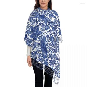 エスニック服のカスタムプリント磁器青鳥パターンスカーフ男性女性冬の秋の暖かいスカーフシノワーズショールラップ